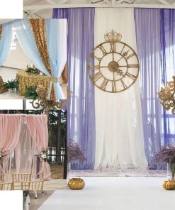 HIER_3160 2 Pack | Black Organza Grommet Sheer Curtains Panels - 52