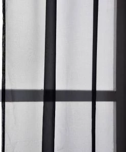 HIER_3160 2 Pack | Black Organza Grommet Sheer Curtains Panels - 52