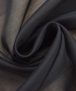 HIER_3160 2 Pack | Black Organza Grommet Sheer Curtains Panels - 52