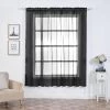 HIER_3160 2 Pack | Black Organza Grommet Sheer Curtains Panels - 52" X 84" Big Event Backdrops & Décor