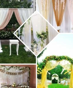 HIER_3160 2 Pack | Silver Sheer Organza Curtains With Rod Pocket Window Treatment Panels - 52"x108" 18 HIER_3160 2 Pack | Silver Sheer Organza Curtains With Rod Pocket Window Treatment Panels - 52