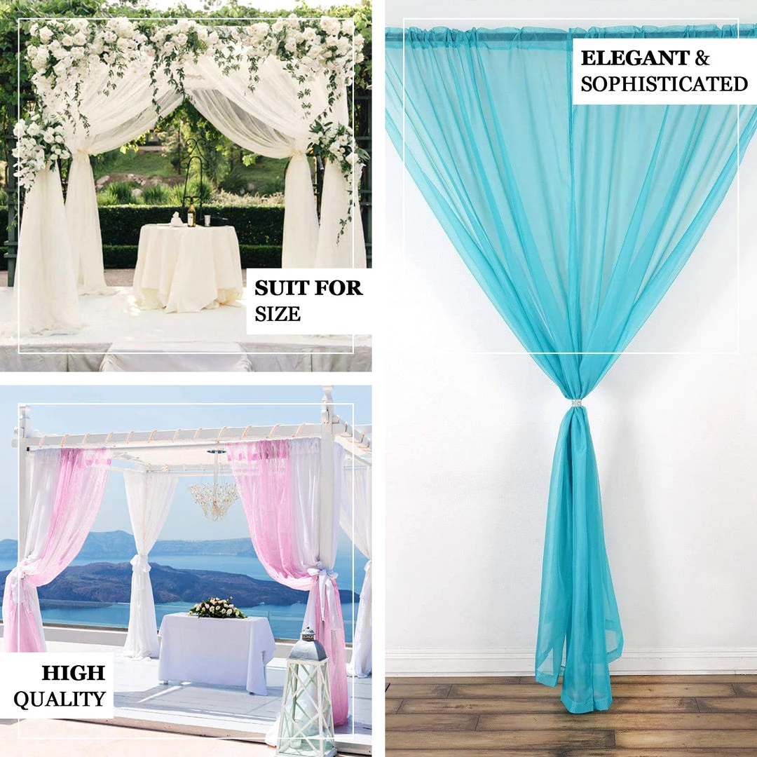 HIER_3160 2 Pack | Ivory Sheer Organza Curtains With Rod Pocket Window Treatment Panels - 52"x108" Big Event Backdrops & Décor 4 HIER_3160 2 Pack | Ivory Sheer Organza Curtains With Rod Pocket Window Treatment Panels - 52"x108" Big Event Backdrops & Décor