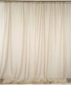 HIER_3160 2 Pack | Natural Fire Retardant Sheer Organza Premium Curtain Panel Backdrops With Rod Pockets - 5ftx10ft Big Event Backdrops & Décor