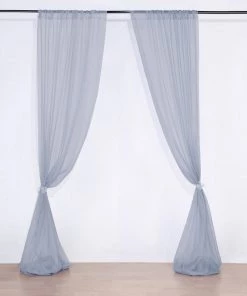 HIER_3110 2 Pack | Dusty Blue Fire Retardant Sheer Organza Premium Curtain Panel Backdrops With Rod Pockets - 5ftx10ft Big Event Backdrops & Décor 18 HIER_3110 2 Pack | Dusty Blue Fire Retardant Sheer Organza Premium Curtain Panel Backdrops With Rod Pockets - 5ftx10ft Big Event Backdrops & Décor