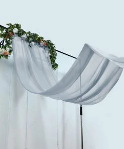 HIER_3110 Backdrop Panels 5ftx14ft Premium Dusty Blue Chiffon Curtain Panel Backdrop With Rod Pocket 19 HIER_3110 Backdrop Panels 5ftx14ft Premium Dusty Blue Chiffon Curtain Panel Backdrop With Rod Pocket