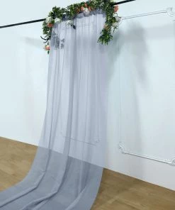 HIER_3110 Backdrop Panels 5ftx14ft Premium Dusty Blue Chiffon Curtain Panel Backdrop With Rod Pocket 15 HIER_3110 Backdrop Panels 5ftx14ft Premium Dusty Blue Chiffon Curtain Panel Backdrop With Rod Pocket