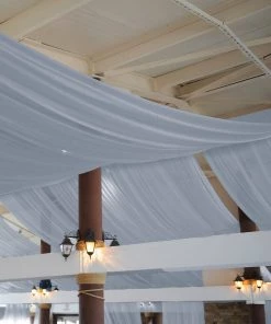 HIER_3110 Backdrop Panels 5ftx14ft Premium Dusty Blue Chiffon Curtain Panel Backdrop With Rod Pocket 18 HIER_3110 Backdrop Panels 5ftx14ft Premium Dusty Blue Chiffon Curtain Panel Backdrop With Rod Pocket