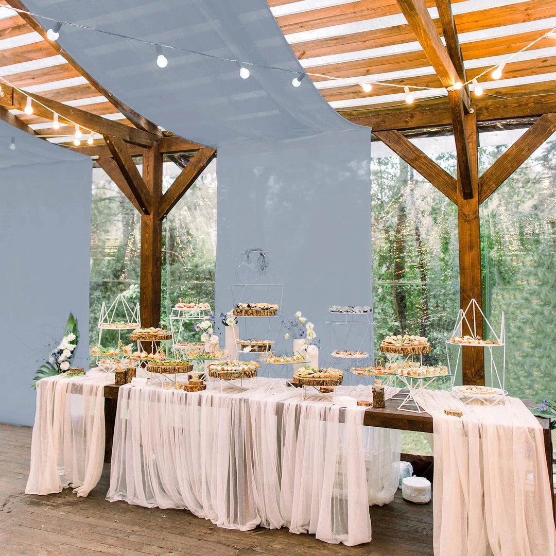 HIER_3110 Backdrop Panels 5ftx14ft Premium Dusty Blue Chiffon Curtain Panel Backdrop With Rod Pocket 8 HIER_3110 Backdrop Panels 5ftx14ft Premium Dusty Blue Chiffon Curtain Panel Backdrop With Rod Pocket