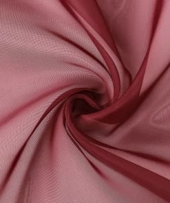 HIER_3110 Backdrop Panels 5ftx14ft Premium Burgundy Chiffon Curtain Panel Backdrop With Rod Pocket