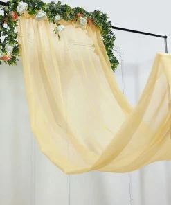 HIER_3110 Backdrop Panels 5ftx14ft Premium Champagne Chiffon Curtain Panel Backdrop With Rod Pocket 18 HIER_3110 Backdrop Panels 5ftx14ft Premium Champagne Chiffon Curtain Panel Backdrop With Rod Pocket