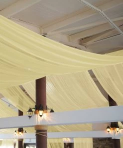 HIER_3110 Backdrop Panels 5ftx14ft Premium Champagne Chiffon Curtain Panel Backdrop With Rod Pocket 17 HIER_3110 Backdrop Panels 5ftx14ft Premium Champagne Chiffon Curtain Panel Backdrop With Rod Pocket