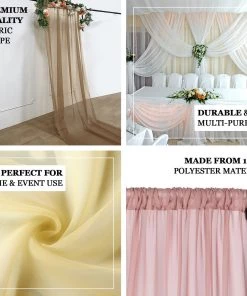 HIER_3110 5ftx14ft Premium White Chiffon Curtain Panel Backdrop With Rod Pocket Big Event Backdrops & Décor 14 HIER_3110 5ftx14ft Premium White Chiffon Curtain Panel Backdrop With Rod Pocket Big Event Backdrops & Décor