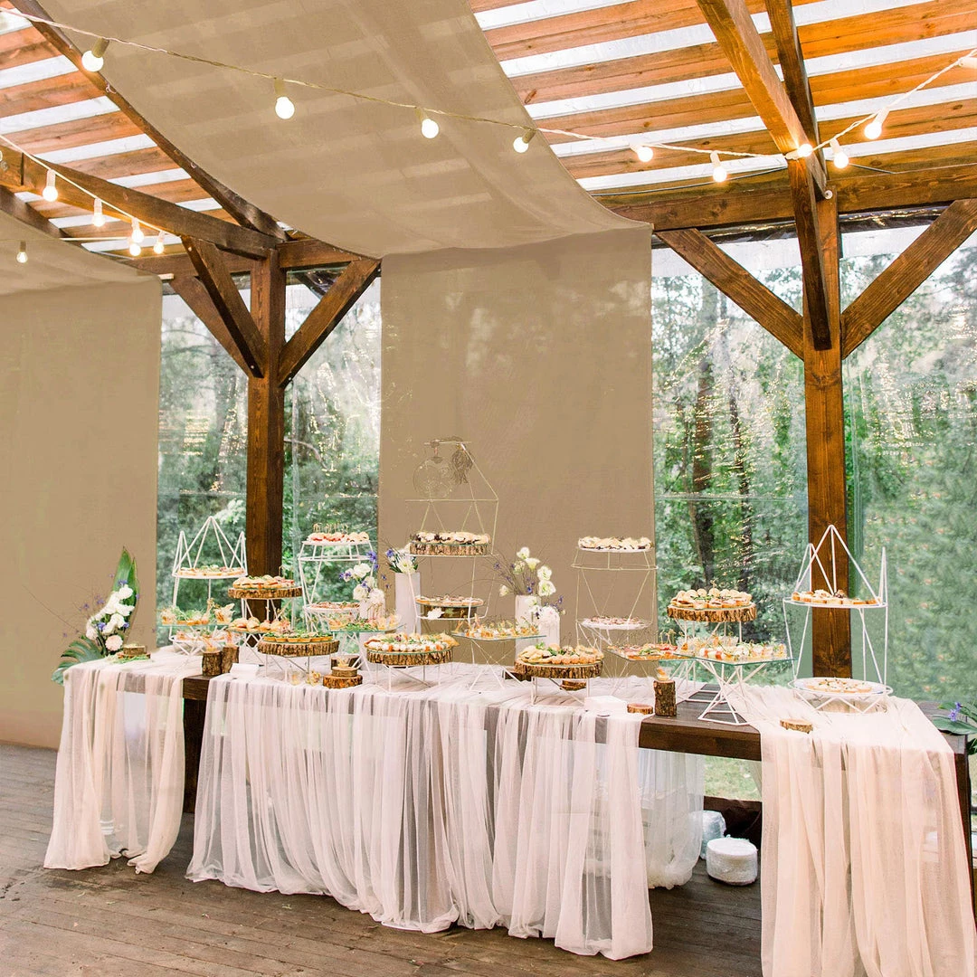 HIER_3110 5ftx14ft Premium Gold Chiffon Curtain Panel Backdrop With Rod Pocket Backdrop Panels 7 HIER_3110 5ftx14ft Premium Gold Chiffon Curtain Panel Backdrop With Rod Pocket Backdrop Panels