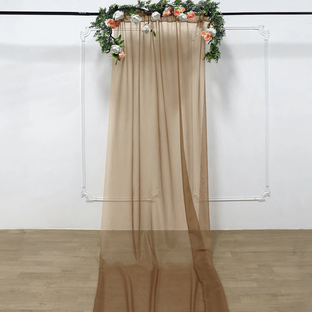 HIER_3110 5ftx14ft Premium Gold Chiffon Curtain Panel Backdrop With Rod Pocket Backdrop Panels 8 HIER_3110 5ftx14ft Premium Gold Chiffon Curtain Panel Backdrop With Rod Pocket Backdrop Panels