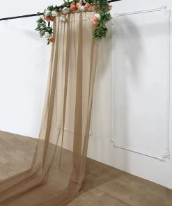 HIER_3110 5ftx14ft Premium Gold Chiffon Curtain Panel Backdrop With Rod Pocket Backdrop Panels 13 HIER_3110 5ftx14ft Premium Gold Chiffon Curtain Panel Backdrop With Rod Pocket Backdrop Panels