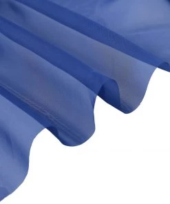 HIER_3110 5ftx14ft Premium Navy Blue Chiffon Curtain Panel Backdrop With Rod Pocket Backdrop Panels