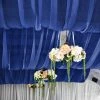 HIER_3110 5ftx14ft Premium Navy Blue Chiffon Curtain Panel Backdrop With Rod Pocket Backdrop Panels