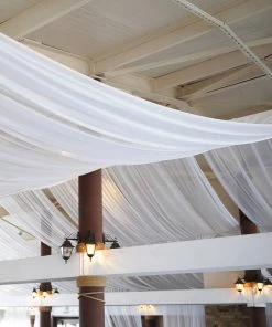 HIER_3110 5ftx14ft Premium White Chiffon Curtain Panel Backdrop With Rod Pocket Big Event Backdrops & Décor 16 HIER_3110 5ftx14ft Premium White Chiffon Curtain Panel Backdrop With Rod Pocket Big Event Backdrops & Décor
