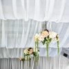HIER_3110 5ftx14ft Premium White Chiffon Curtain Panel Backdrop With Rod Pocket Big Event Backdrops & Décor