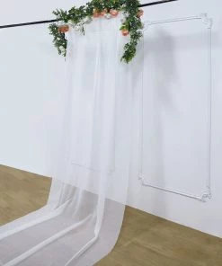 HIER_3110 5ftx14ft Premium White Chiffon Curtain Panel Backdrop With Rod Pocket Big Event Backdrops & Décor 13 HIER_3110 5ftx14ft Premium White Chiffon Curtain Panel Backdrop With Rod Pocket Big Event Backdrops & Décor