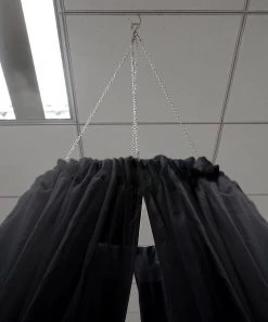 HIER_3110 Big Event Backdrops & Décor 30ftx10ft Black Sheer Ceiling Drape Curtain Panels Fire Retardant Fabric