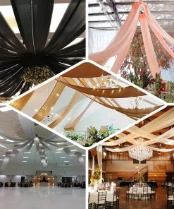 HIER_3110 Hanging Ceiling Decorations 30ftx10ft Dusty Rose Sheer Ceiling Drape Curtain Panels Fire Retardant Fabric 17 HIER_3110 Hanging Ceiling Decorations 30ftx10ft Dusty Rose Sheer Ceiling Drape Curtain Panels Fire Retardant Fabric