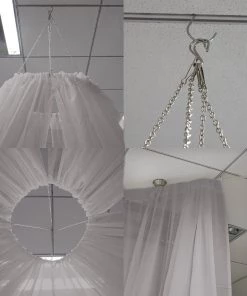 HIER_3110 30ftx10ft Silver Sheer Ceiling Drape Curtain Panels Fire Retardant Fabric 17 HIER_3110 30ftx10ft Silver Sheer Ceiling Drape Curtain Panels Fire Retardant Fabric