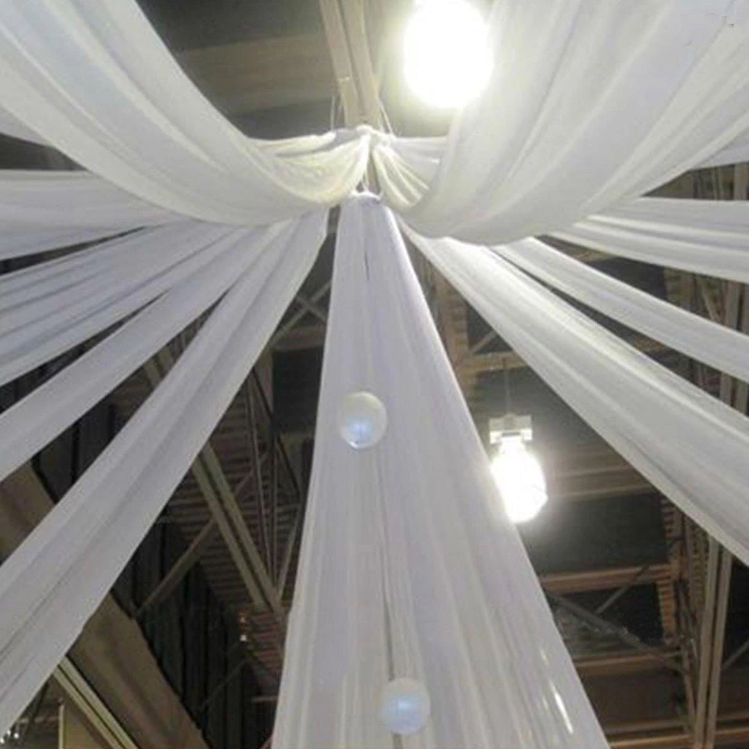 HIER_3110 Big Event Backdrops & Décor 30ftx10ft White Sheer Ceiling Drape Curtain Panels Fire Retardant Fabric 1 HIER_3110 Big Event Backdrops & Décor 30ftx10ft White Sheer Ceiling Drape Curtain Panels Fire Retardant Fabric
