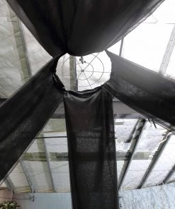 HIER_3110 Big Event Backdrops & Décor 30ftx10ft Black Sheer Ceiling Drape Curtain Panels Fire Retardant Fabric