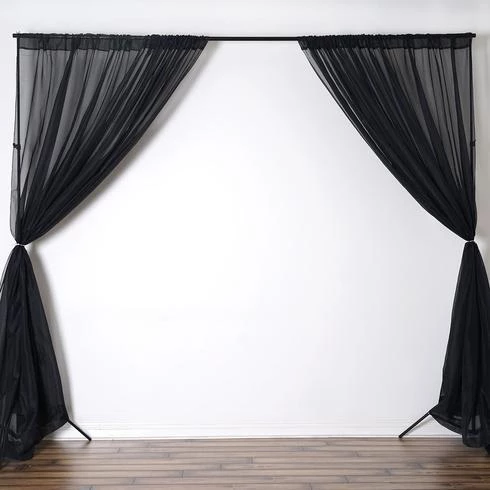 HIER_3160 2 Pack | Black Fire Retardant Sheer Organza Premium Curtain Panel Backdrops With Rod Pockets - 5ftx10ft 7 HIER_3160 2 Pack | Black Fire Retardant Sheer Organza Premium Curtain Panel Backdrops With Rod Pockets - 5ftx10ft