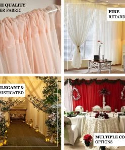 HIER_3160 2 Pack | Turquoise Fire Retardant Sheer Organza Premium Curtain Panel Backdrops With Rod Pockets - 5ftx10ft