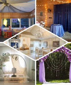 HIER_3110 2 Pack | Dusty Sage Fire Retardant Sheer Organza Premium Curtain Panel Backdrops With Rod Pockets - 5ftx10ft Big Event Backdrops & Décor