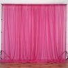 HIER_3160 2 Pack | Fuchsia Fire Retardant Sheer Organza Premium Curtain Panel Backdrops With Rod Pockets - 5ftx10ft