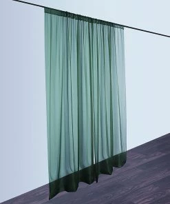 HIER_3110 2 Pack | Hunter Emerald Green Fire Retardant Sheer Organza Premium Curtain Panel Backdrops With Rod Pockets - 5ftx10ft