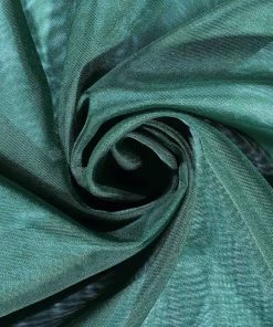 HIER_3110 2 Pack | Hunter Emerald Green Fire Retardant Sheer Organza Premium Curtain Panel Backdrops With Rod Pockets - 5ftx10ft