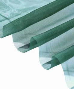 HIER_3110 2 Pack | Hunter Emerald Green Fire Retardant Sheer Organza Premium Curtain Panel Backdrops With Rod Pockets - 5ftx10ft