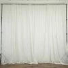 HIER_3160 2 Pack | Ivory Fire Retardant Sheer Organza Premium Curtain Panel Backdrops With Rod Pockets - 5ftx10ft Big Event Backdrops & Décor