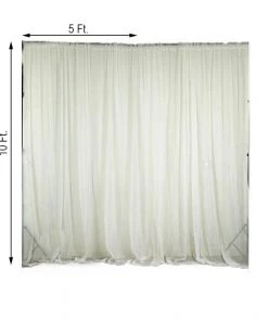 HIER_3160 2 Pack | Ivory Fire Retardant Sheer Organza Premium Curtain Panel Backdrops With Rod Pockets - 5ftx10ft Big Event Backdrops & Décor 14 HIER_3160 2 Pack | Ivory Fire Retardant Sheer Organza Premium Curtain Panel Backdrops With Rod Pockets - 5ftx10ft Big Event Backdrops & Décor