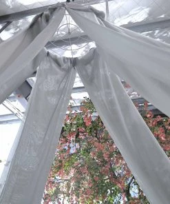 HIER_3110 30ftx10ft Silver Sheer Ceiling Drape Curtain Panels Fire Retardant Fabric 16 HIER_3110 30ftx10ft Silver Sheer Ceiling Drape Curtain Panels Fire Retardant Fabric