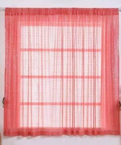 HIER_3110 Pack Of 2 | 52"x64” Coral Sequin Curtains With Rod Pocket Window Treatment Panels - Clearance SALE Big Event Backdrops & Décor