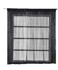 HIER_3110 Big Event Backdrops & Décor 2 Pack | Black Sequin Curtains With Rod Pocket Window Treatment Panels - 52