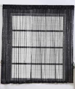 HIER_3110 Big Event Backdrops & Décor 2 Pack | Black Sequin Curtains With Rod Pocket Window Treatment Panels - 52"x64"