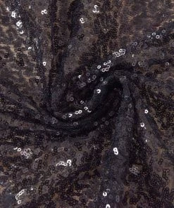 HIER_3110 Big Event Backdrops & Décor 2 Pack | Black Sequin Curtains With Rod Pocket Window Treatment Panels - 52