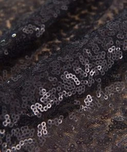 HIER_3110 Big Event Backdrops & Décor 2 Pack | Black Sequin Curtains With Rod Pocket Window Treatment Panels - 52