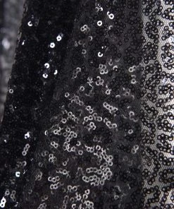 HIER_3110 Big Event Backdrops & Décor 2 Pack | Black Sequin Curtains With Rod Pocket Window Treatment Panels - 52