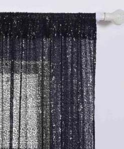 HIER_3110 Big Event Backdrops & Décor Pack Of 2 | 52"x96” Black Sequin Curtains With Rod Pocket Window Treatment Panels 20 HIER_3110 Big Event Backdrops & Décor Pack Of 2 | 52