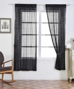 HIER_3110 Big Event Backdrops & Décor Pack Of 2 | 52"x96” Black Sequin Curtains With Rod Pocket Window Treatment Panels 21 HIER_3110 Big Event Backdrops & Décor Pack Of 2 | 52