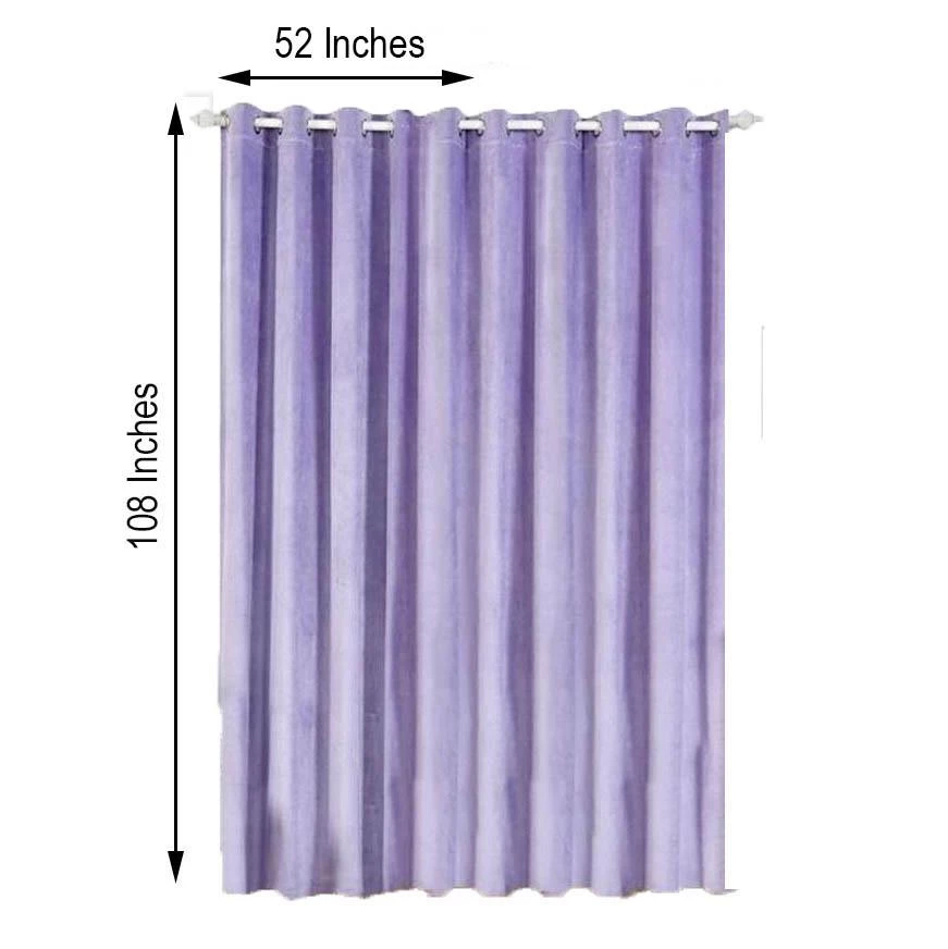 HIER_3160 2 Pack | Lavender 330 GSM Premium Velvet Thermal Blackout Curtains With Chrome Grommet Window Treatment Panels - 52"x108" Big Event Backdrops & Décor 3 HIER_3160 2 Pack | Lavender 330 GSM Premium Velvet Thermal Blackout Curtains With Chrome Grommet Window Treatment Panels - 52"x108" Big Event Backdrops & Décor