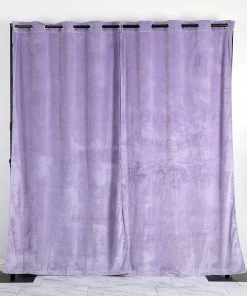 HIER_3160 2 Pack | Lavender 330 GSM Premium Velvet Thermal Blackout Curtains With Chrome Grommet Window Treatment Panels - 52"x108" Big Event Backdrops & Décor 24 HIER_3160 2 Pack | Lavender 330 GSM Premium Velvet Thermal Blackout Curtains With Chrome Grommet Window Treatment Panels - 52