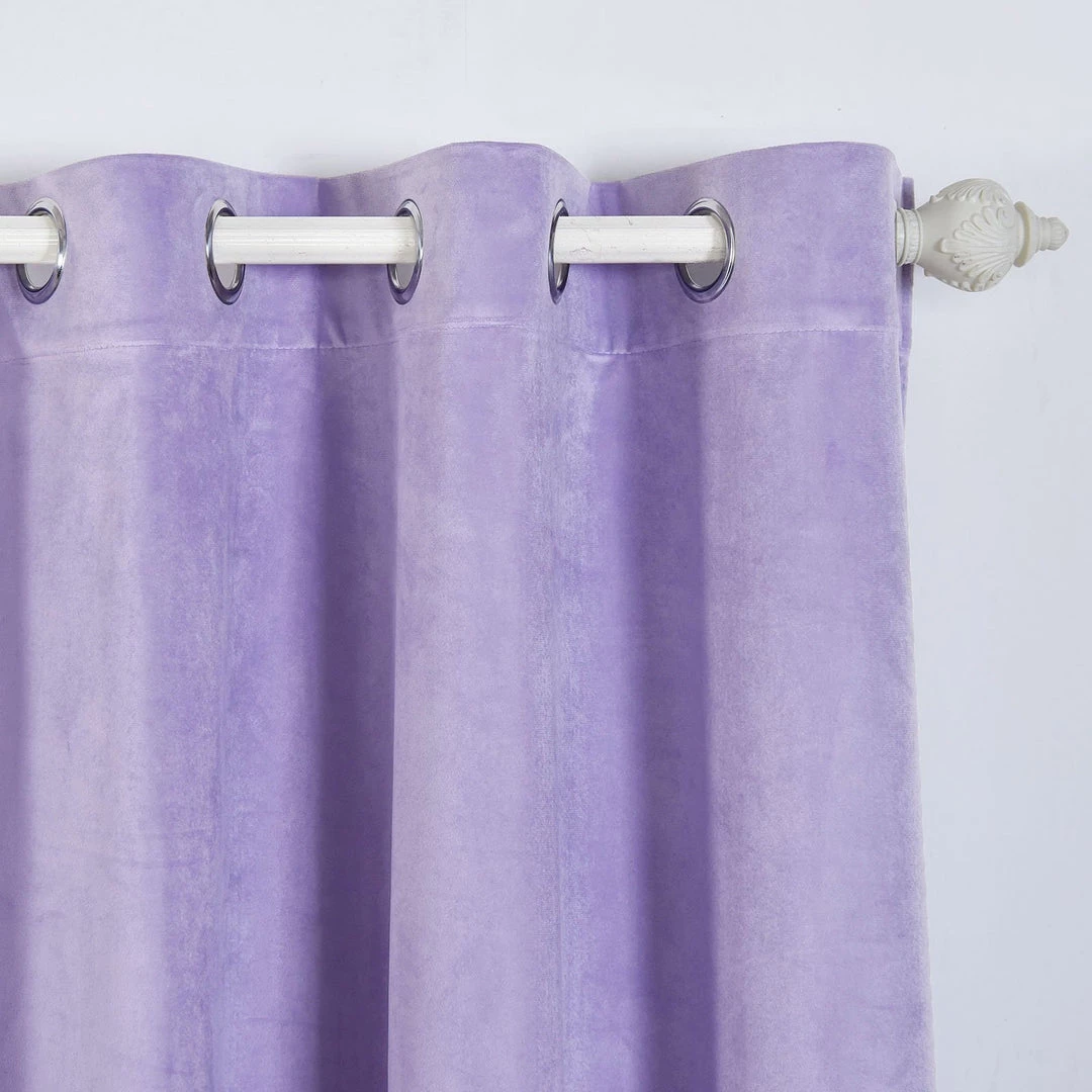HIER_3160 2 Pack | Lavender 330 GSM Premium Velvet Thermal Blackout Curtains With Chrome Grommet Window Treatment Panels - 52"x108" Big Event Backdrops & Décor 5 HIER_3160 2 Pack | Lavender 330 GSM Premium Velvet Thermal Blackout Curtains With Chrome Grommet Window Treatment Panels - 52"x108" Big Event Backdrops & Décor